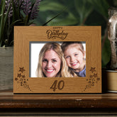 Happy 40th Birthday Wooden Photo Frame Gift